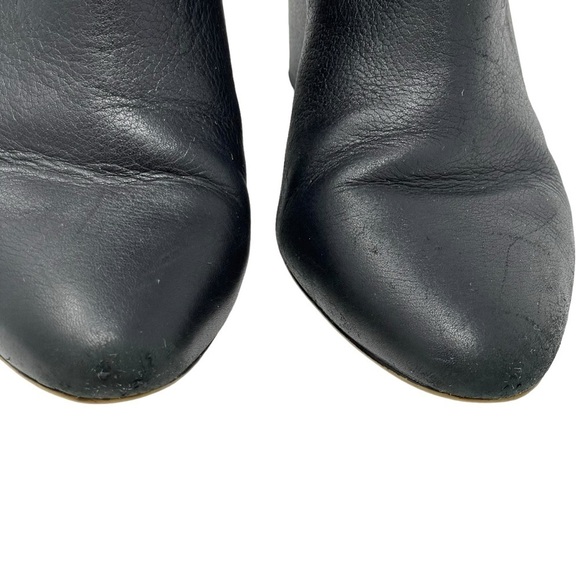 Kate Spade | Black Leather Pull On Heeled Bow Ankle Boots - Picture 9 of 9